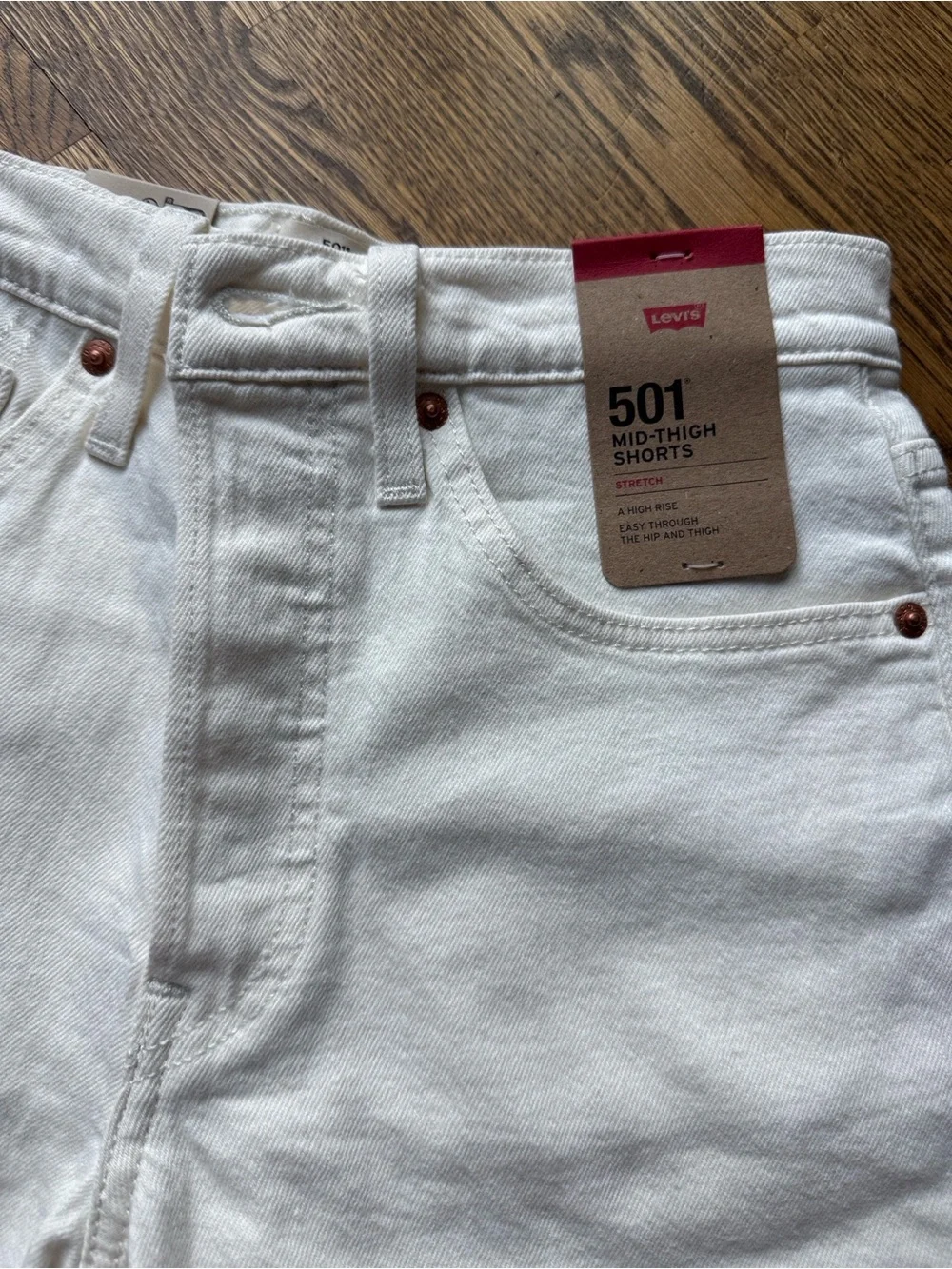 Levi's White 501 Mid-Rise Women's Jean Shorts